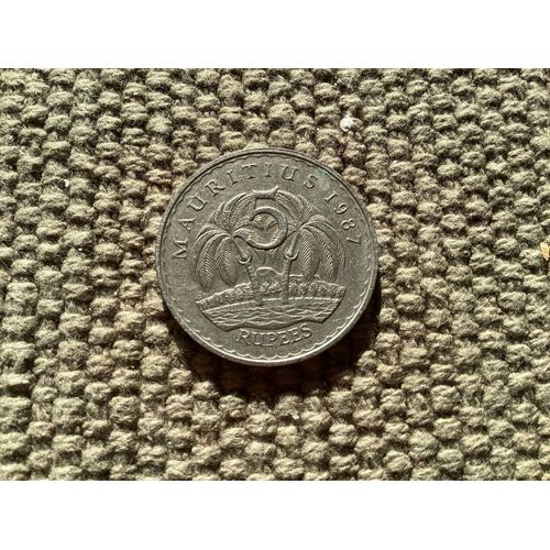 1 Pièce De 5 Ripées, Maurice, Année 1987.