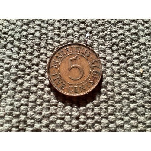 1 Pièce De 5 Cents, Maurice, Année 1975.