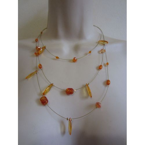 Collier Orange Multi Rangs