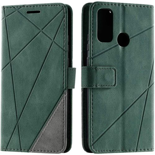 Coque Huawei P Smart 2020,Etui En Cuir Pu Portefeuille Housse Fermeture Magnetique Und Flip Pour Huawei P Smart 2020,Avec Fermeture Magnetique,Vert