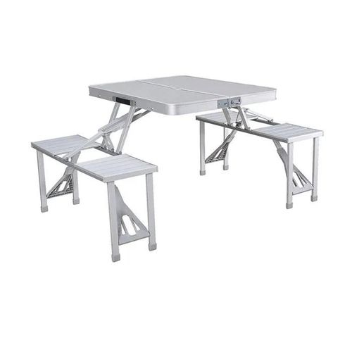 Table De Pique-Nique Marbueno Aluminium Gris 136 X 67 X 85 Cm