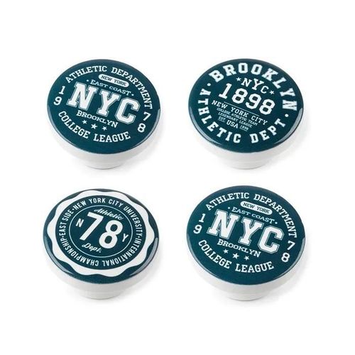 Blister Avec 4 Boutons Ronds De Meubles En Bois Finition Décorative Mod.M12 Ø38mm Rei.