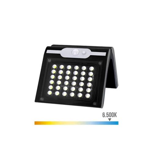 Applique Solaire 2w 220lm 6 500k Avec Capteur Couleur Noire Edm