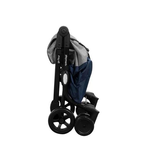 Poussette de marche - chariot de marche Playmarket - 24917 - Panier Pliable Go Four, Quatre Roues, Bleu et Gris