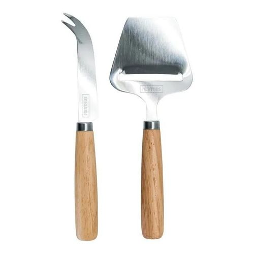 Ensemble Ustensiles - Lot Ustensiles Nerthus - Fih 930 - Set De Couverts A Fromage Inox - Bois