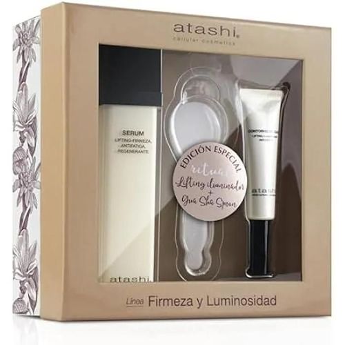 Atashi | Coffret Beauté Rituel Lift Illuminateur | Sérum Haute Efficacité Lift-Fermeté + Contour Des Yeux Illuminateur + Gua Sha 