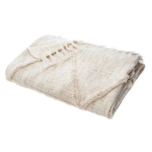 Jeté De Lit "Shine" En Coton & Lurex - Ivoire 130x180 Cm - Beige - Atmosphera Createur D'interieur