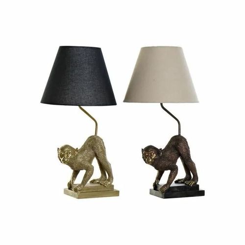 Lampe De Bureau 32,5 X 30 X 60 Cm Noir Beige Doré Métal Résine 220 V 50 W (2 Unités)