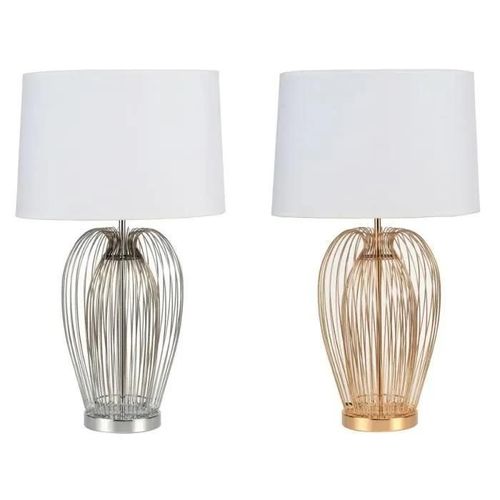 Lampe De Bureau Métal Blanc 220 V 35 X 35 X 63 Cm 50 W (2 Unités)