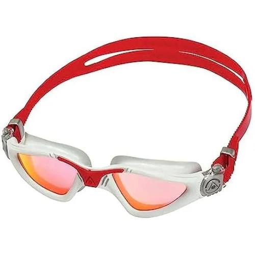 Lunettes De Natation Aqua Sphere Kayenne Adulte Triathlon Eau Libre Gris/Rouge - Miroir Rouge Titane