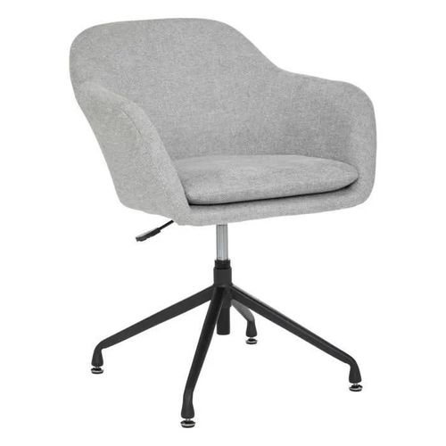 Atmosphera - Fauteuil De Bureau Tissu Gris Et Pieds En Métal