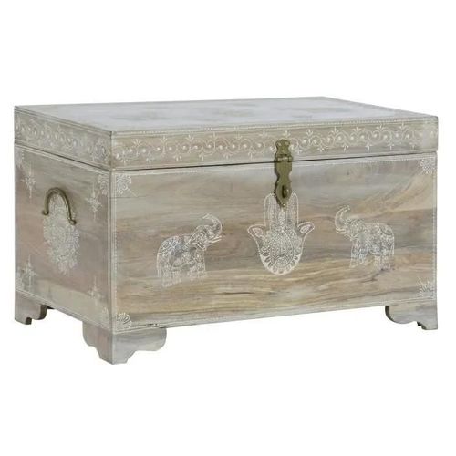 Coffre 78 X 43 X 45 Cm Naturel Bois De Manguier Bois Mdf