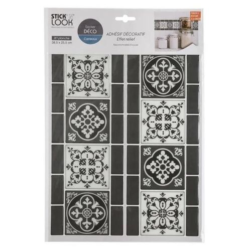 Sticker - ATMOSPHERA - carrelage noir - 25x30 - PVC PET papier - contemporain design