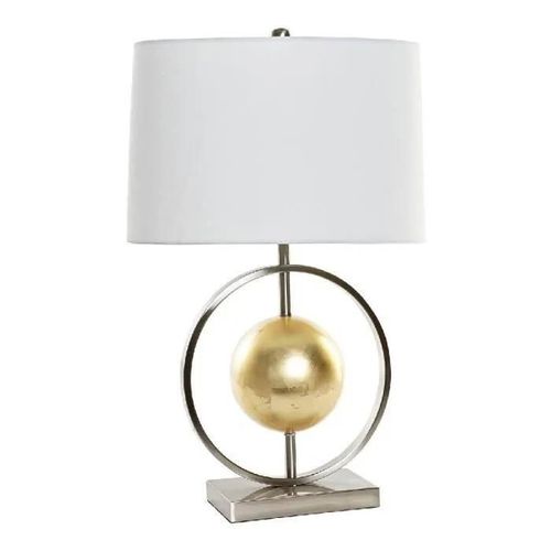 Lampe De Bureau Blanc Argent Polyester Métal 220 V Doré 60 W - Couleur:Dor