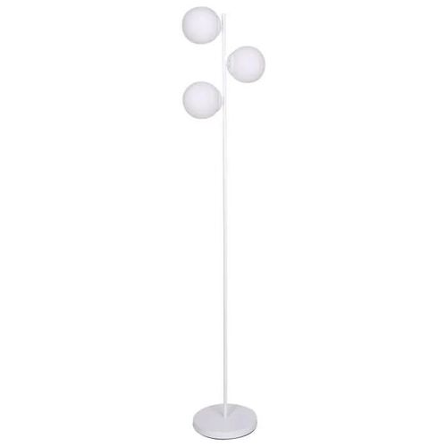 Lampadaire 35 X 25 X 167 Cm Verre Métal Blanc 220 V 50 W