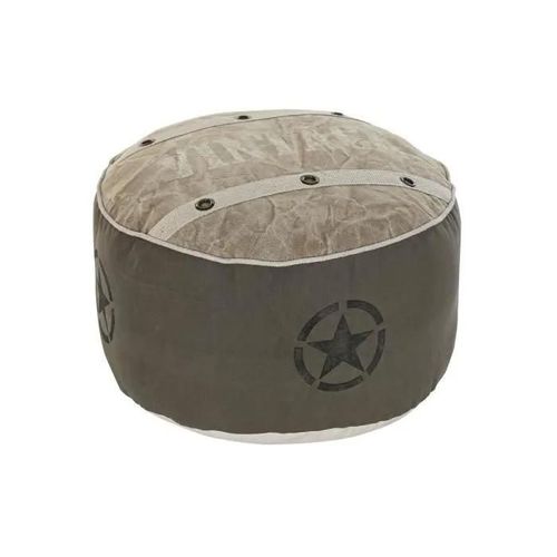 Coussin De Sol Beige Polyester Coton Cuir Vintage (50 X 50 X 34 Cm) - Couleur:Dor
