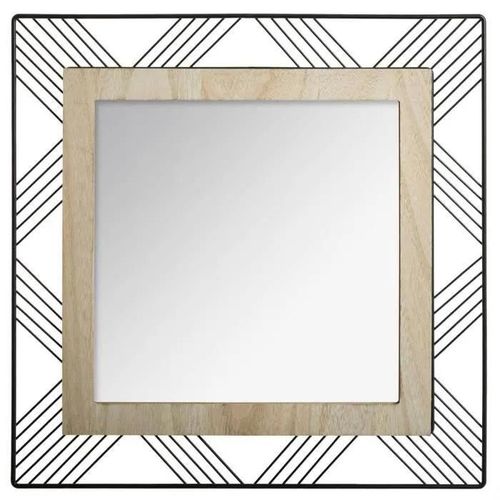 Miroir "Joe" - métal et bois - noir - 45x45 cm - Modèle 2 - Atmosphera createur d'interieur