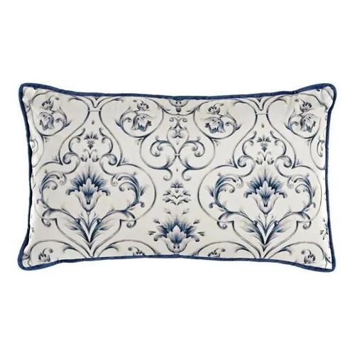 Coussin Bleu 50 X 10 X 30 Cm Fleurs
