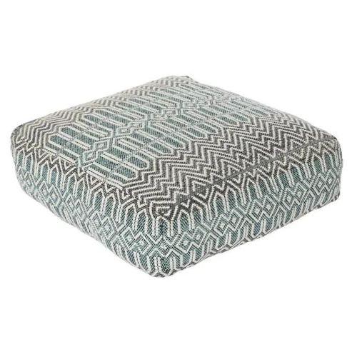 Coussin De Sol Rayures Bleu Polyester Coton Menthe Aluminium Blanc Vert (60 X 60 X 25 Cm)