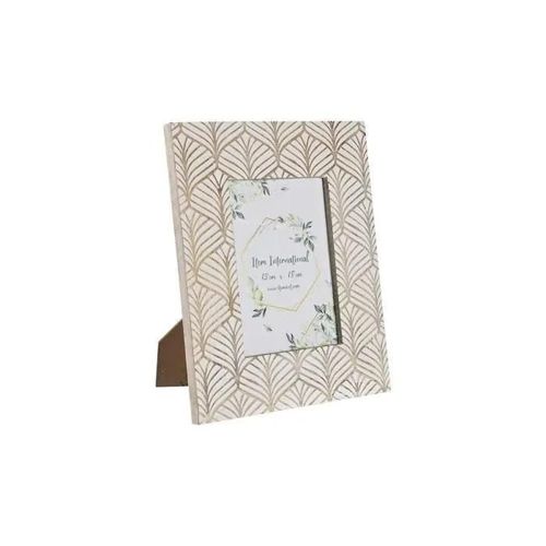 cadre photo 22,5 x 2 x 28 cm verre marron blanc bois de manguier urbaine