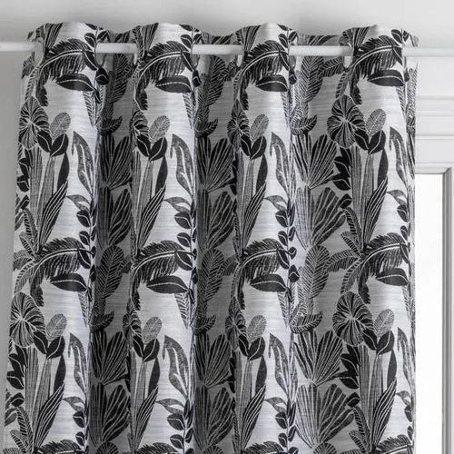 Rideau "Bejuco" À Motifs Jacquard - À Oeillets - Noir 140x260 Cm - Noir - Atmosphera Createur D'interieur