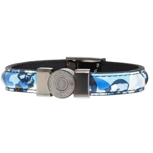 Police Jewels Mod. Shooter Bracciale Ip Blu Ss 20cm Con Chiusura Megnetica -Ss Ip Blue Bracelet 20cm With Magnetic Buckle