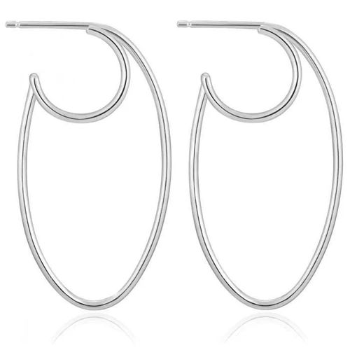 Boucled?Oreille Ania Haie Rodiada Collection D'argent 925m Law Ear We Go Double Anneau Ovale