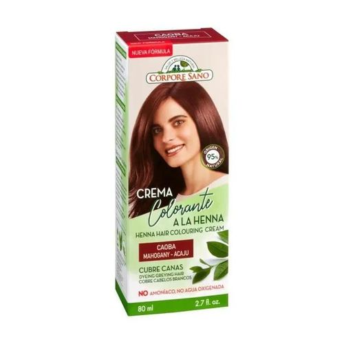 Crème Colorante Au Henné Acajou - Corpore Sano - Semi-Permanente - Sans Ammoniaque - Cheveux Colorés Ou Mechés 