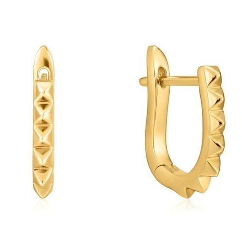 Boucled?Oreille Ania Loi Haie Argent 925m Plaqué 14k Collection D'or De Spike It Up Pics Lisses En Relief