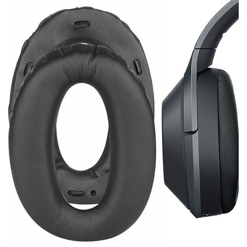 Coussin Coussinets pour Sony WH-1000XM2 & MDR-1000X Casque, Cuir Protéiné et mousse insonorisée - Noir