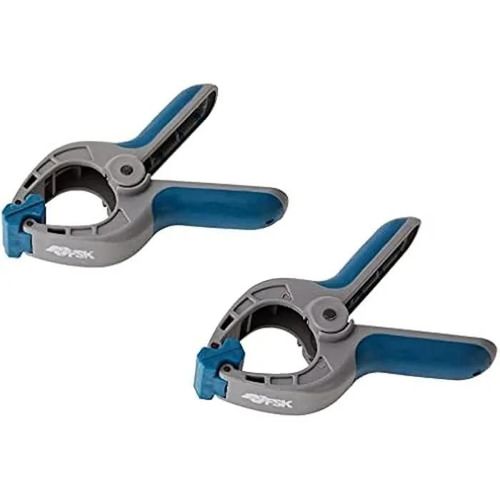 Ferrestock FSKPRS001 Lot de 2 pinces de serrage à ressort Poignée antidérapante Mâchoires rotatives Ressort extra fort Ouverture