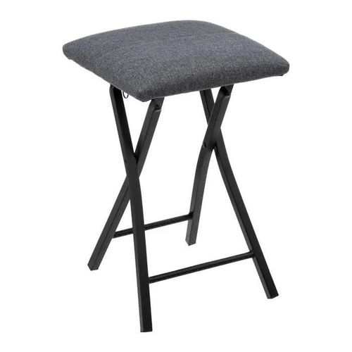 Tabouret Pliant - Five - Gris - Acier - D. 31 X H. 48 Cm - Charge Max 90 Kg