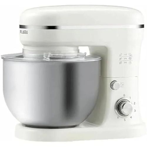 Flama Robot de cuisine mixeur pétrisseur 1461FL, 1200 W, 6 vitesses et fonction Pulse, récipient en acier inoxydable de 5 L (blanc)