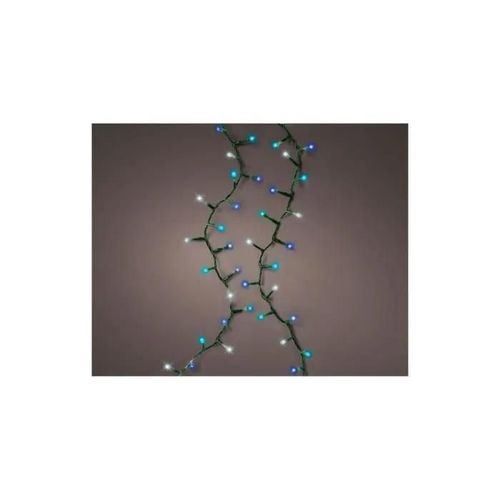 GENERIQUE - Guirlande Led Compact Clignotant Couleurs Blanc, Bleu Et Turquoise 750l Cable Vert 21m