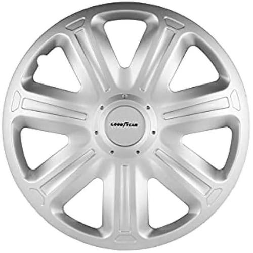 Enjoliveurs Goodyear Estoril Argent 14' - Lot De 4 Avec Anneaux De Serrage Extensibles