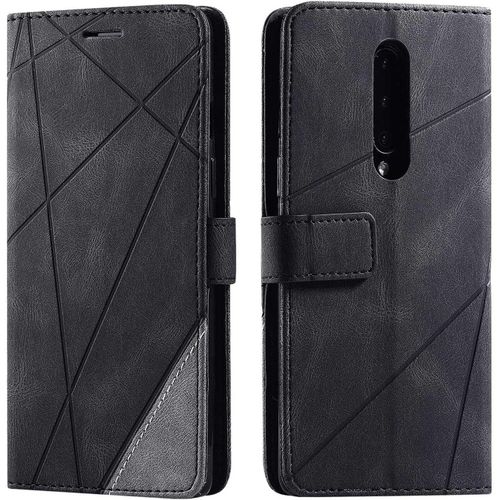 Coque Oneplus 8,Etui En Cuir Pu Portefeuille Housse Fermeture Magnetique Und Flip Pour Oneplus 8,Avec Fermeture Magnetique,Noir
