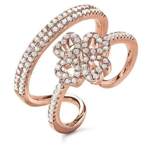 Bague En Argent Sterling Pour Femme - Folli Follie - 3r17s015rc - Rose - Oxyde De Zirconium