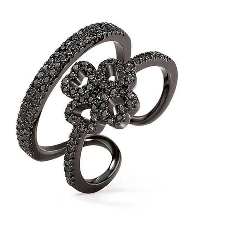 Bague Pour Femme - Folli Follie - 3r17s015kk - Argent - Noir - Taille 16