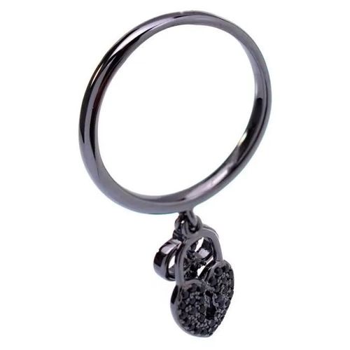 Bague Folli Follie 3r17s058kk Pour Femme Noir Taille 54 - Argent - Femme