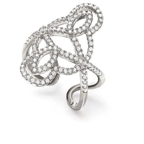 Bague En Acier Inoxydable Pour Femme - Folli Follie - 3r15s077c - Argenté - Taille 54