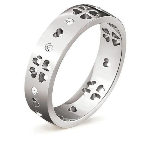 Bague En Acier Inoxydable Pour Femme - Folli Follie - 3r14f014c - Argenté - Taille 56