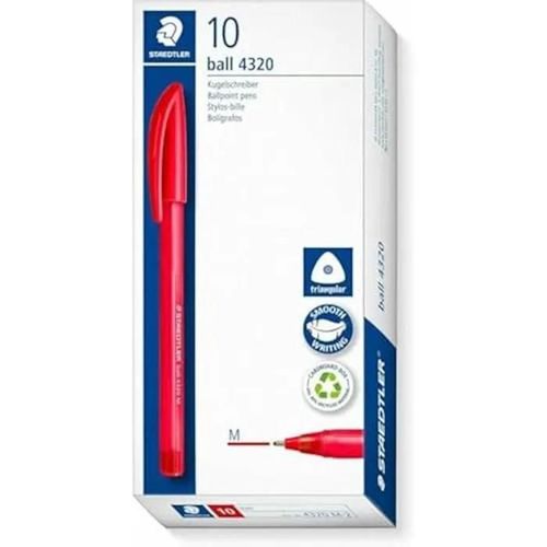 Lot De 100 Stylos Bille Staedtler Rouge 1 Mm