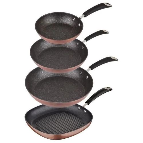 Set De Poêles - San Ignacio - Aluminium Forgé - Anti-Adhésif - 3 Diamètres - Cuivre Métallisé