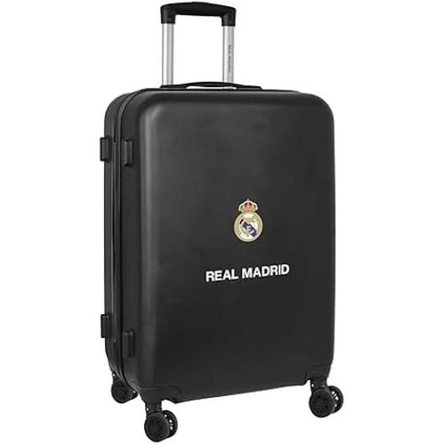 Real Madrid 2ème ÉQUIPATION 23/24 Chariot de Cabine 24 Pouces, Valise à roulettes, Cadenas de sécurité, Valise légère, 40 x 26 x 63