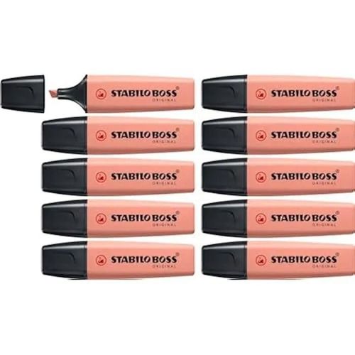 Surligneur - Stabilo Boss Original Naturecolors - Lot X 10 Surligneurs - Orange Rouille