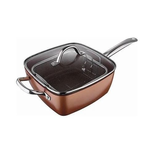 Poêle À Frire Avec Panier San Ignacio Cuivre Aluminium Forgé (24 X 24 X 9,5 Cm)