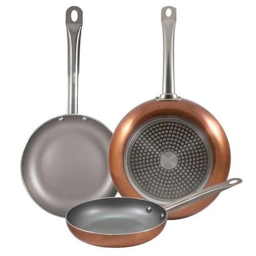 Poêles - San Ignacio - Optimum Plus - Lot De 3 - Aluminium Pressé - Antiadhésif Marbre Gris