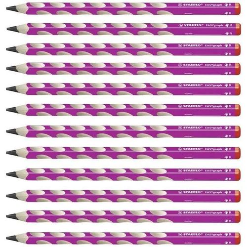 Stabilo Easygraph - Lot De 12 Crayons Graphite Ergonomiques Hb (Rose) - Droitier - 322/01-Hb