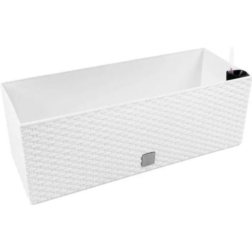Jardinière - Prosperplast - Simil Rattan - 17l - Blanc - Arrosage Automatique