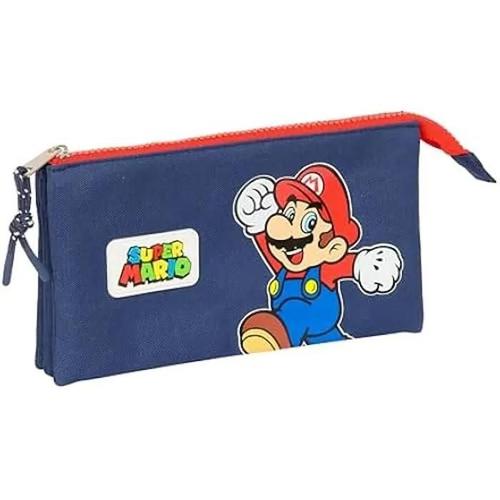 Trousse Triple Safta - Super Mario World - Pour Enfant - Confortable Et Polyvalente